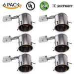 Sunco Lighting 6 PACK – 6″ inch Remodel LED Can Air Tight IC Housing LED Recessed Lighting- UL Listed and Title 24 Certified