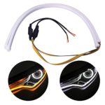 2Pcs 23 Inches Dual Color White/Sequence Amber LED Strip Tube, YANF Car Flexible Daytime Running Lights DRL Switchback Headlight Decorative Lamp and Flowing Turn Signal Light