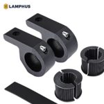 2PC LAMPHUS Off-Road LED Light Bar 0.75″/1″/1.25″ Horizontal Bar Clamp Mounting Kit [Rubber Teeth] [Aluminum] [Includes Hex Key] [For Bull Bars, Roof Racks, Roll Cages] For ATVs, UTVs, and Trucks