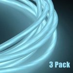 REDGO 3-Pack LED Light String Strip Rope Tube EL Wire Cable with Battery Pack for Festival Day Thanksgiving Day Christmas Day New Year Birthday Party Light (3ft/1m,White)