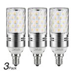 Yiizon 12W LED Corn Bulbs, Candelabra LED Light Bulbs, 3000K Warm White, 1200LM, E12 Base, 100W Incandescent Equivalent, Non-dimmable, Pack of 3