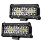 LED Pods Light, AKD Part 2pcs 7inch 160W LED Light Bar Triple Row Flood Spot Combo Beam OSRAM LED Work Light LED Driving Lights Super Bright Off Road Lights for Truck Motorcycle Boat, 2 Years Warranty