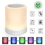 Night Light Bluetooth Speaker, DIGI Marker Touch Sensor Dimmable Table Lamp Color Changing Portable Music Lamp Mood Light with TF Card, AUX Supported, Hands-free Speakerphone
