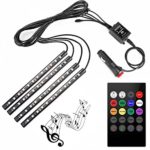 Car Led Strip Lights LED Under dash Lighting Kit Multicolor Music Car Interior Lights With Sound Active Function Wireless Remote Control Car Charger Included