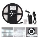 Roleadro Waterproof Led Strip Light Kit Cool White 6000k indoor Rope Lights 2835 16.4(5M) 12v Power LED Tape Rope Lighting for Holiday Bedroom, Bathroom, TV, Ceiling, DIY Party Decoration
