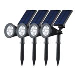 [Upgraded 2 in 1 Installation]GMFive 4 Pack Solar Super Bright Outdoor LED Spotlight for Patio,Landscape, Garden, Driveway, Yard, Lawn, Accents, Security Lighting, Pool Area, Etc