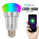 Kimitech Smart Bulb Alexa WiFi LED Light Bulbs 6000K RGB Multi Color Dimmable No Hub Required Compatible With Alexa For IOS/Android /iPhone/iPad