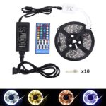 LED Strip Lights Kit –RGBW Led Strip Waterproof 16.4ft (5M) 300 LEDs SMD 5050 Warm White Plus RGB Light With 40Keys Remote Controller and 5A Power Supply,Flexible Led Strip for Party Home Decor(RGBWW