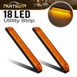8″ x 1″ LED Utility Strip Light Amber Functional/Decoration Use Sealed 18LED 2pcs