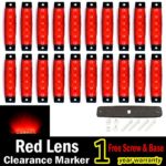 (Pack of 20) LEDVillage 20 Pcs 3.8″ 6 LED Red Side Marker Lights, RED Trailer Marker Lights, Rear Side Marker Lamp, Led Marker Lights for Trucks, Cab Marker, RV Marker light