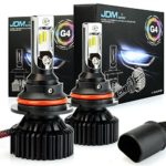 JDM ASTAR Newest Version G4 8000 Lumens Extremely Bright AEC Chips 9007 All-in-One LED Headlight Bulbs Conversion Kit, Xenon White