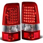 Chevy Silverado/GMC Sierra Fleetside Pair of LED Tail Brake Lights Chrome Housing Red Lens)