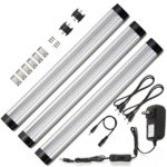 Ustellar LED Under Cabinet Lighting 3 Panel Kit, 12in Under Counter Lighting, 900lm, 3000K Warm White, 12V DC, 24W Fluorescent Tube Equivalent, LED Light Bar for Closet Bookshelf Showcase Bedroom