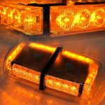 Xprite Amber 24 LED Roof Top Law Truck Car Enforcement Emergency Hazard Beacon Warning Police LED Mini Bar Snow Plow Safety Flash Strobe Light With Magnetic Base …
