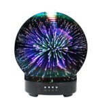 3D Aromatherapy Oil Diffuser, 100ml Essential Oil Ultrasonic Cool Mist Humidifier with 8 Color Changing LED Mood Lights(Star Round Shape)