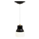 It’s Exciting Lighting IEL-5891 Glass Pendant Bronze IR LED Light With Bronze Hardware And Frosted Glass Shade, Battery Operated With 24 Included LEDs