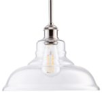 Lucera LED Contemporary Kitchen Pendant Light – Brushed Nickel Hanging Fixture – Linea di Liara LL-P431-LED-BN
