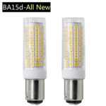 Ba15d Light Bulb,All-NEW 102x2835SMD LED,75W Equivalent Ba15d Double Contact Bayonet Base Halogen Replacement Bulb for Chandelier Crystal Ceiling Lamp Light (7W, Warm White)