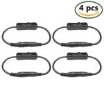 TronicsPros 4pcs LED Strip Light Inline On/Off Switch Cable DC Jack (5.5×2.1mm) Male to Female Connector, DC Jack Switch, LED Tape Light Connector, 12V Inline Rocker Switch DC Power Adapter Connector