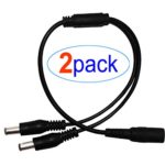 2Pack 1 Male to 2 Femal way DC Power Splitter Cable Barrel Plug 5.52.1mm for CCTV Cameras LED Light Strip and more