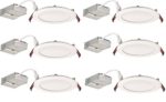 Lithonia Lighting (Pack of 6) 13W Ultra Thin 6″ Dimmable Recessed Ceiling Light, 3000K, White – Easy to install – Save time and money – Energy Efficient LED Lighting