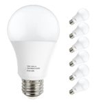 LAKES Dimmable A19 LED Bulb，E26 base13W (100W Equivalent), Medium Screw Base, 1200 Lumens, 270° Beam Angle, 5000K Daylight White, 6-PACK
