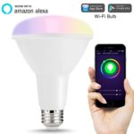 LOHAS Smart WiFi LED Light Bulb BR30, Multi Color Changing Flood Lights, 10W Equal to 75W-80W Bulbs, 1000LM Smart Home LED Recessed Lighting for Kitchen, No Hub Required, Compatible with Alexa