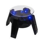 Leadleds Exquisite New Black Solar Powered Display Stand Rotating Turntable with LED Light + (Colored Unit Packing Box)