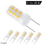 All New LED G8 Light Bulb, G8 GY8.6 Bi-pin Base LED, Dimmable 120V 35W Halogen Replacement Bulb for Under Counter Kitchen Lighting, Under-cabinet Light, Puck light (5-pack) (Warm White, 3W)