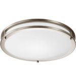 GetInLight LED Flush Mount Ceiling Light, 18-Inch, 30W(150W equivalent), Brushed Nickel Finish, 3000K(Soft White), Dimmable, Round, Dry Location Rated, ETL Listed, IN-0307-4-SN