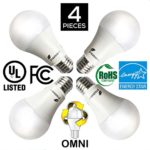 Fluxtronics A19 / A21 LED Light Bulb, 100 Watt Equivalent (15W), 1600 Lumens, 5000K (Daylight White), Non-dimmable, ENERGY STAR, Omnidirectional, E26 Base, UL-Listed, 3 Years Warranty, 4-Pack