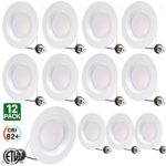 12 Pack – Hykolity 6 Inch LED Can Lights, 15W (120W Replacement), Retrofit LED Recessed Lighting, 4000K Neutral White, 1100LM, Dimmable LED Downlight, Ceiling Light Fixture