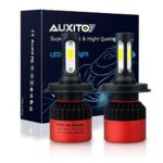 AUXITO Automobile Hi/Lo H4 9003 LED Headlight Bulbs All-in-One Conversion Kit 6500K Cool White 72W 8000Lms Per Pair -New Version with US COB LED Chips Super Bright