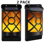 Cinoton Solar Lights,Path Dancing Flame Lighting 66 LED Dusk to Dawn Flickering Outdoor Waterproof Fence garden wall lights (2 pack)