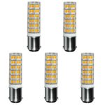 [5-pack] LED BA15D Bulb Dimmable, 60W-75W Halogen Bulbs Equivalent, Replace T3/T4/C7/S6 LED Light Bulb and Double Bayonet Sewing Machine lighting bulbs,Warm White 3000k, AC110V-130V