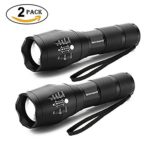 LED Tactical Flashlight, Binwo Super Bright 2000 Lumen XML T6 LED Flashlights Portable Outdoor Water Resistant Torch Light Zoomable Flashlight with 5 Light Modes