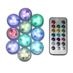 10PCS Waterproof Submersible LED Party Tea Mini Light For Halloween Christmas work with remote controller DarNio