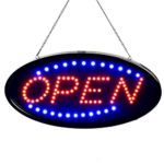 Open LED Sign ,LED business open sign advertisement board Electric Display Sign,Light Up Sign 18.9″x9.84″ Flashing & Steady light, for business, walls, window, shop, bar, hotel (Blue+Red)