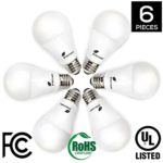 Fluxtronics A19 LED Light Bulb, 75 Watt to 100 Watt Equivalent (11.2W), 1100 Lumens, Warm White (3000K), Non-Dimmable A19 LED Bulbs, E26 Base, UL Listed, 3 Years Warranty, 6-Pack