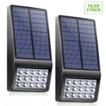 Solar Lights Outdoor – XINREE 15 LED Solar Powered Lights DIM Mode with Motion Sensor Light Wireless Waterproof Security Lighting for Garden Patio Yard Path Fence Step Deck – 2 PACK