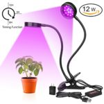 LED Grow Light, Espier Plant Lamp with Timer Control Dimmable Full Spectrum Growing Light for Indoor Plants, Flower, Hydroponic Gardening, Greenhouses 12W