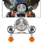 INNOGLO Motorcycle Driving Passing Spotlight Light Bar & Turn Signals Cruiser & Headlight (Chrome plated light bar)