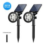 Solar Spotlights,OPERNEE Upgraded Motion Sensor Solar Lights Outdoor 6 LED Security Lighting Landscape Light Auto On/Off Waterproof Wall Light for Patio Porch Path Deck Garden Garage Driveway (2-pack)