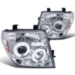 Spec-D Tuning 2LHP-PATH05-TM Nissan Pathfinder/Frontier Chrome Clear Halo Led Projector Head Lights