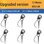 Hypergiant 12W LED Landscape Lights Low Voltage (AC/DC 12V or DC 24V) Waterproof Garden Yard Path Lights Super Warm White(850LM) Walls Trees Flags Outdoor Spotlights with Spike Stand (6 Pack)