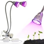 Dual-lamp LED Grow Light Tankuy 10W Plant Lights Grow Lamp with Adjustable 360 Degree Gooseneck for Indoor Plants Hydroponics Greenhouse Gardening, Tent, Office, Home and Garden, Potted, Seedlings