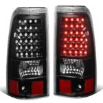 Chevy Silverado/GMC Sierra Fleetside Pair of LED Tail Brake Lights (Black Housing Clear Lens)