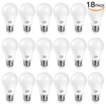 A19 LED Bulb, 60W Equivalent SHINE HAI Daylight White 4000K 800lm Non-dimmable LED Light Bulbs, 18-Pack