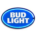 Bud Light LED Sign, 16″ Oval Shaped Sign, LED Light Rope That Looks Like Neon, Wall Decor For Man Cave, Garage, & Bar