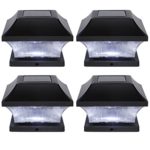 Solar LED Garden Pathway Post Cap Lights – Set of 4 by Trademark Innovations